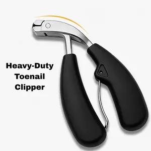 Professional Toenail Clippers for Thick Nails - Ergonomic Heavy-Duty Nail Cutter with Wide Opening, Anti-Splash Stainless Steel Blade, Long Handle for Seniors & Thick/Ingrown Nails