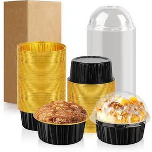60 Pack 5 OZ Round Mini Cake Pans with , Disposable  Foil Baking Pans with , Mini Cake Containers for Birthday Party, Wedding,  Shower, Holiday Celebration