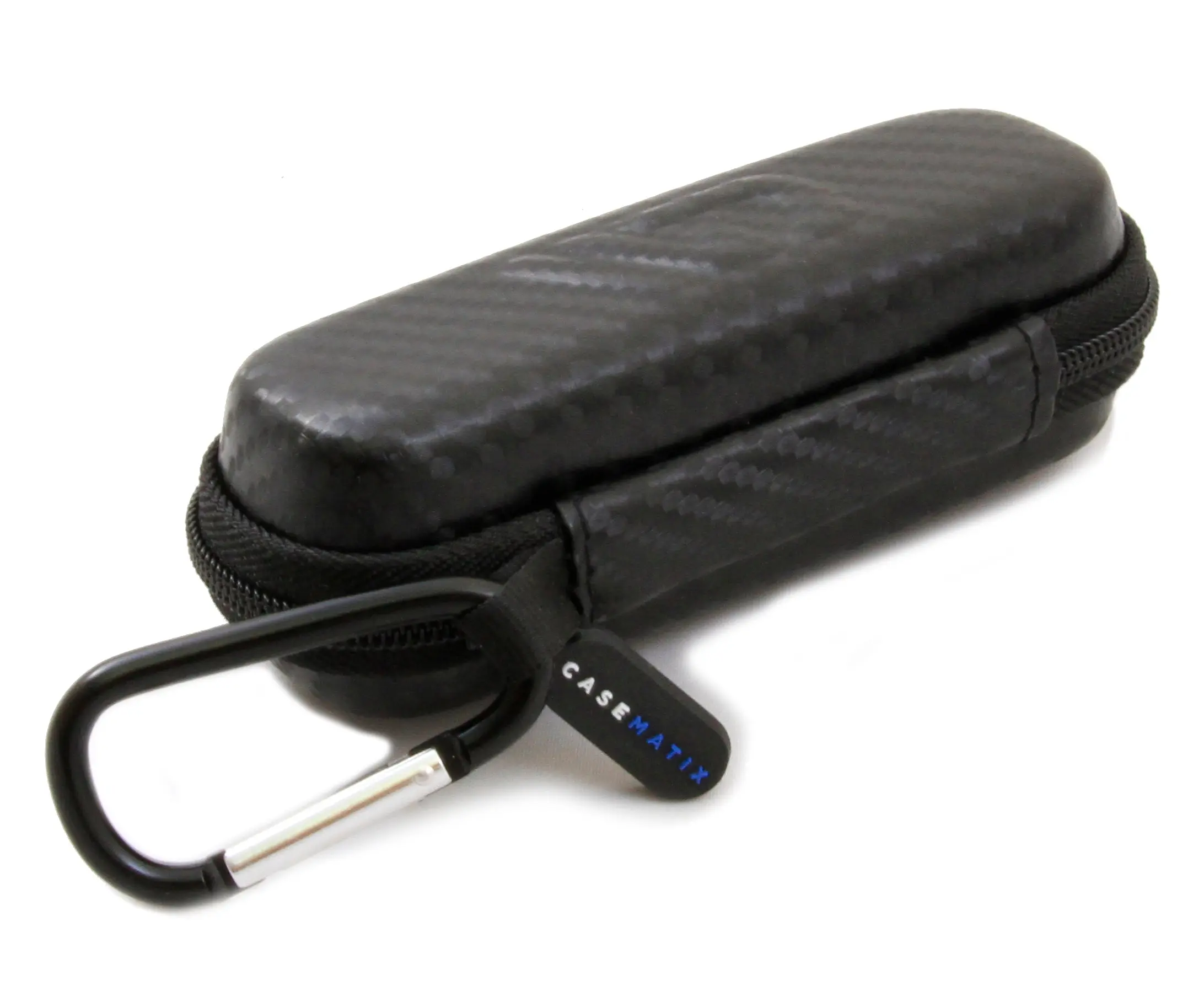 CASEMATIX 5.25" Hard Shell EVA Travel Case with Carabiner Clip - Fits Devices and Accessories up to 2.5" x 2.5" x 1" - Rugged Protection & Organizer for Small Valuables