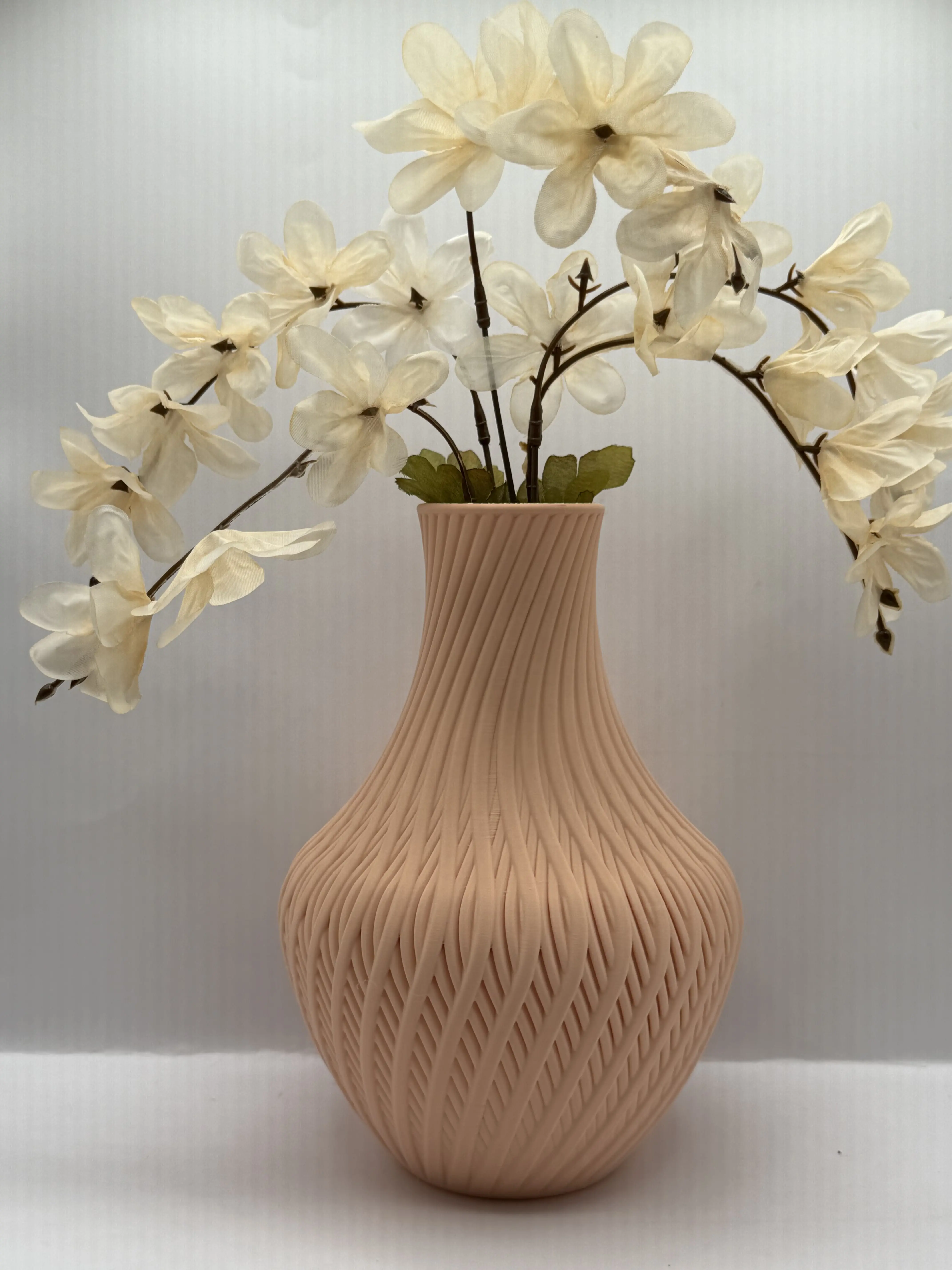 10-Inch Custom Quell Ribbed 3D Printed Vase, Modern Minimalist Boho Home Decor for Table Centerpiece