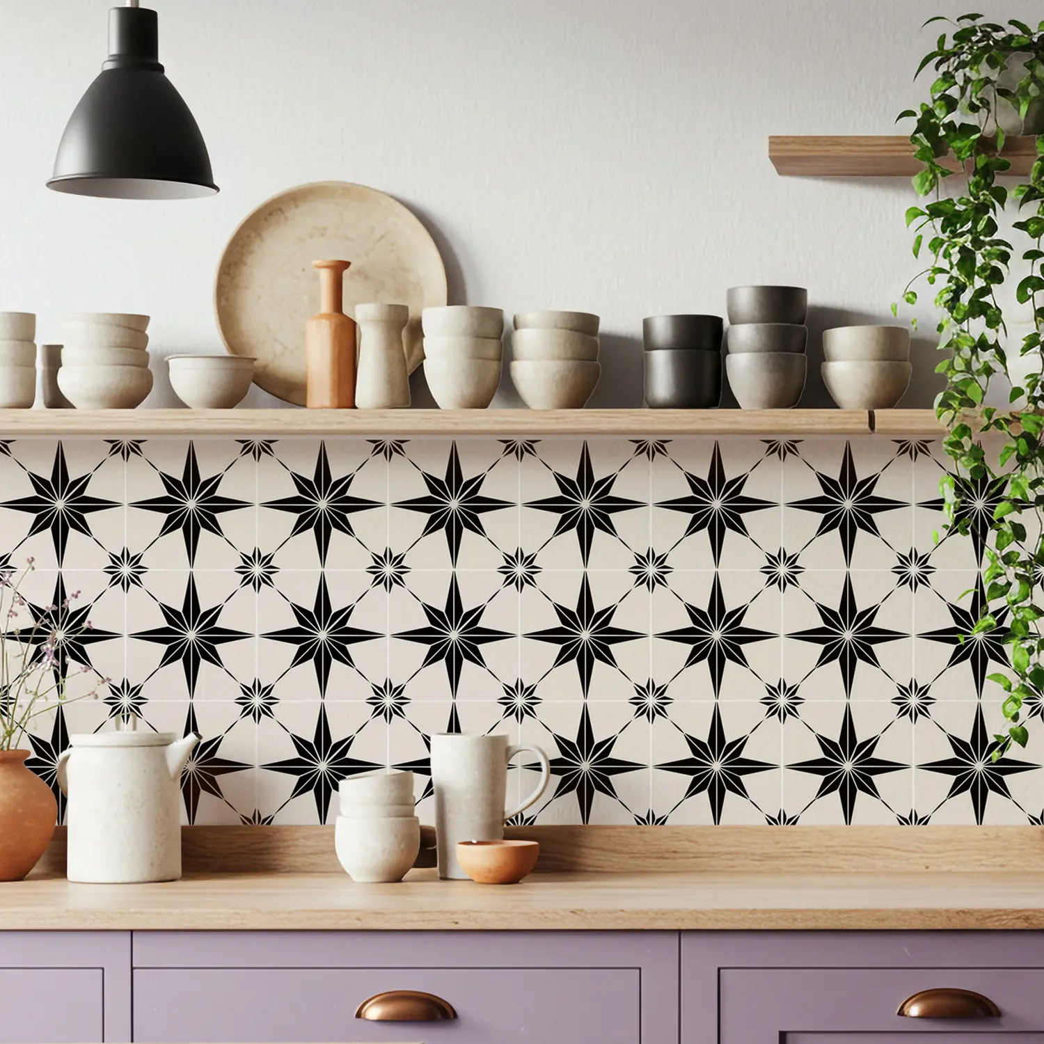 30Pcs Star Pattern Self-Adhesive Wall Sticker, Vintage Peel and Paste, Waterproof Kitchen Bathroom Decor Wall Sticker, Vinyl Wall Sticker, Home Wall Decor, 4x4 Inches
