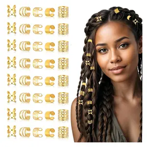 40 PCS Gold Hair Cuffs for Braids – Adjustable Dreadlock & Braid Jewelry Rings, Gold Hair Accessories for Women & Men