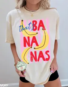 Comfort Colors That’s Bananas Shirt, Playful Summer Fruit Graphic Tee, Aesthetic Food Pun Humor Top, Trendy Retro Banana Graphic Shirt, Premium Garment Dyed Tropical Summer Apparel, Boutique Whimsical Fruit Lover Gift Tee