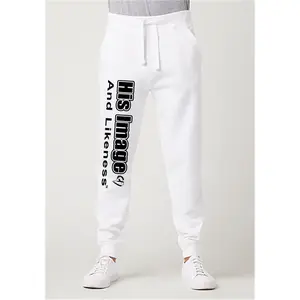 His Image & Likeness Unisex Fleece Sweatpants - 100% Cotton Face, 65% Cotton 35% Polyester, All Seasons, Cuffed Legs, Elastic Waist, 2 Front Pockets
