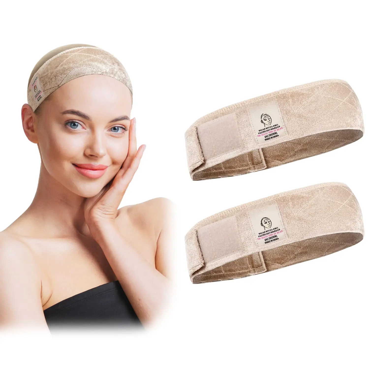 Wig Grip Band, Wig Grip Headband for Women, Wig Grips for Keeping Wigs in Place, Nude, 2 count