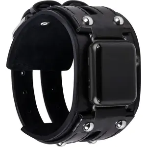 Leather Band Compatible with  Watch Band 49mm(Ultra) 45mm 44mm 42mm 41mm 40mm 38mm, Studded Bracelet for  Watch Band for Men,  Punk Wristband Spike Bracelet Strap for iWatch Series SE/9/8/7/6/5/4/3/2/1