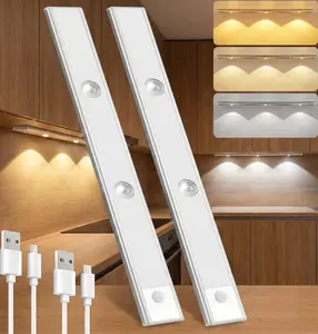 Rechargeable Under Cabinet Light Motion Sensor Wireless LED Light Bar Dimmable Closet Lighting for Kitchen Wardrobe