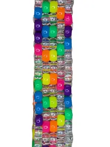 Neon Rainbow Heart Pride Bracelet with Sparkling Clear Background