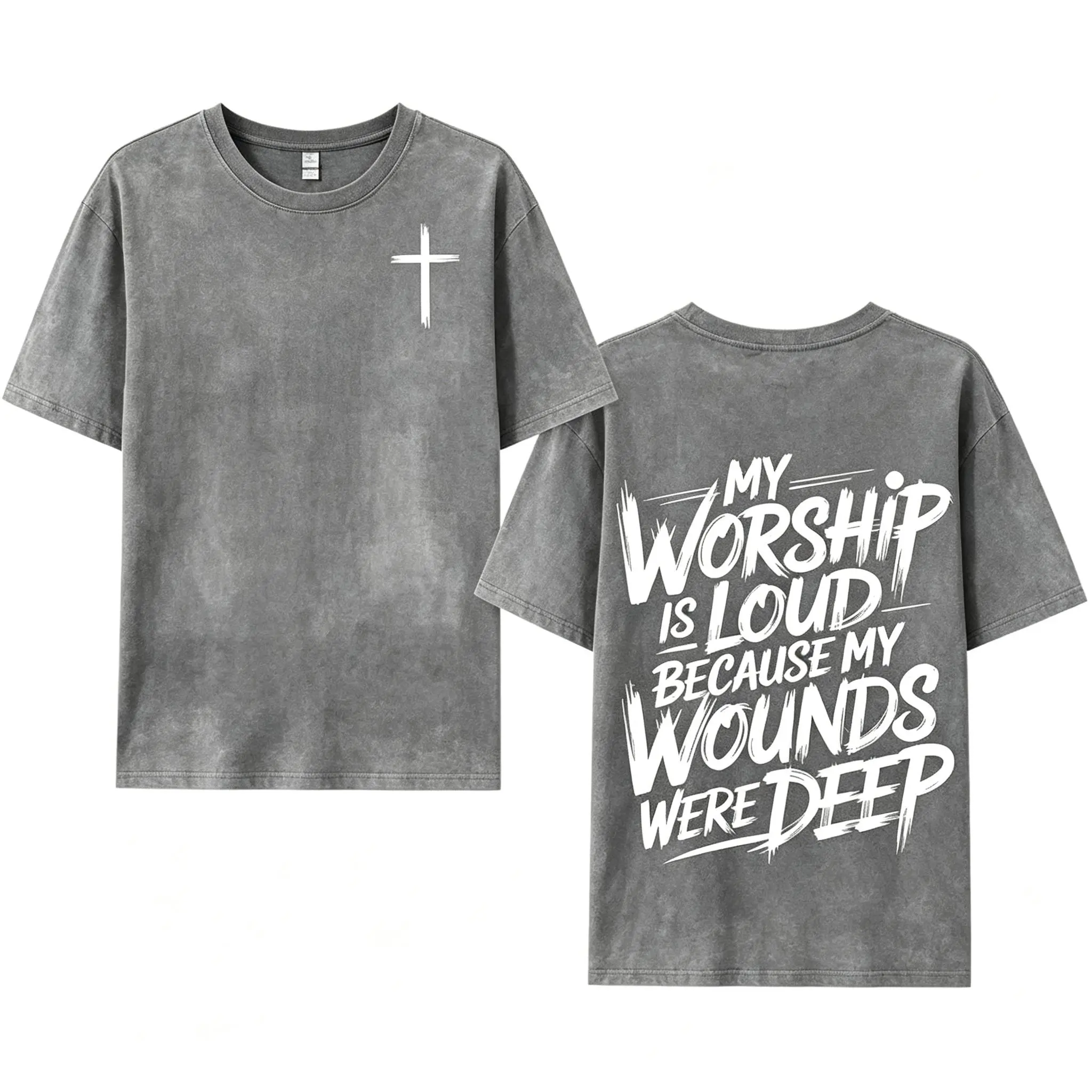 Washed T-shirt-Grey