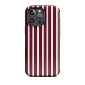 Deep red stripes, a simple and classic design, this sturdy 2-in-1 phone case features a durable, shock-absorbing, and stylish design. Compatible with iPhone 17, 16, 15, 14, 13, 12, 11 Pro Max Pro Plus, and Samsung Galaxy S25, S24, S23 Ultra.