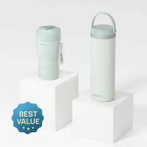 Papablic On-the-Go Feeding Essentials Kit, Portable Bottle Warmer for Travel & 36H/20oz CapsuleChill Breastmilk Cooler