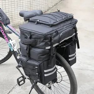 Bike Rack Carrier Bag,Large Capacity Saddle Bags Bike,Bike Bag 3 in 3 Bicycle Pannier Bags, Commuting, Camping and Outdoor,with Rain Cover