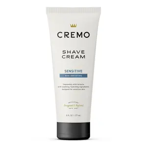 Cremo Sensitive Shave Cream, Astonishingly Superior Ultra-Slick Shaving Cream for Men, Fights Nicks, Cuts and Razor Burn, 6 Fl Oz