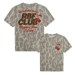 Members only RBF CLUB Happier Than I Look Mossy Oak Original Bottomland Camouflage Camo Tee – Soft & Breathable Tshirt