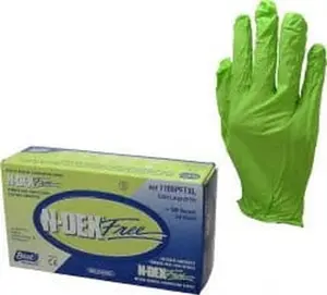 SHOWA 7705PFTXL Nitrile Disposable Gloves, Size XL, 4 Mil, 9.5" Long Green, Food Grade, Powder Free, Non-Slip Textured, Rolled Cuffs, FDA Approved, Static Dissipative, Ambidextrous (Work Safety Equipment)
