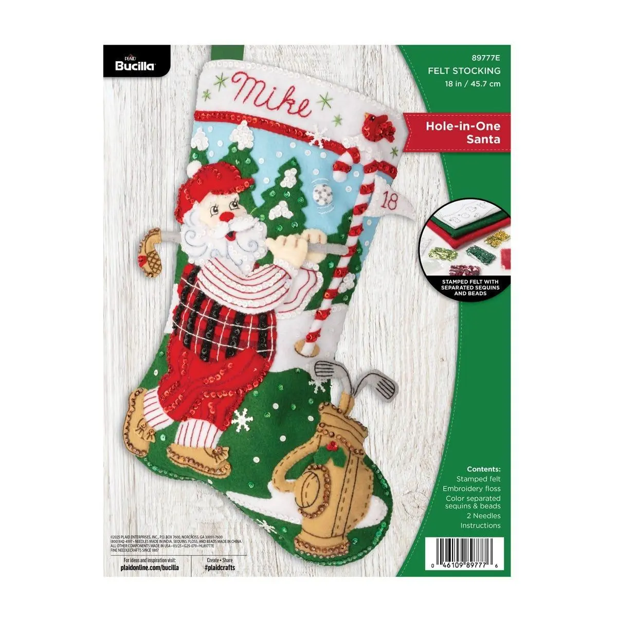 Bucilla® Hole-In-One Santa - Seasonal Felt Stocking Kits – 89777E