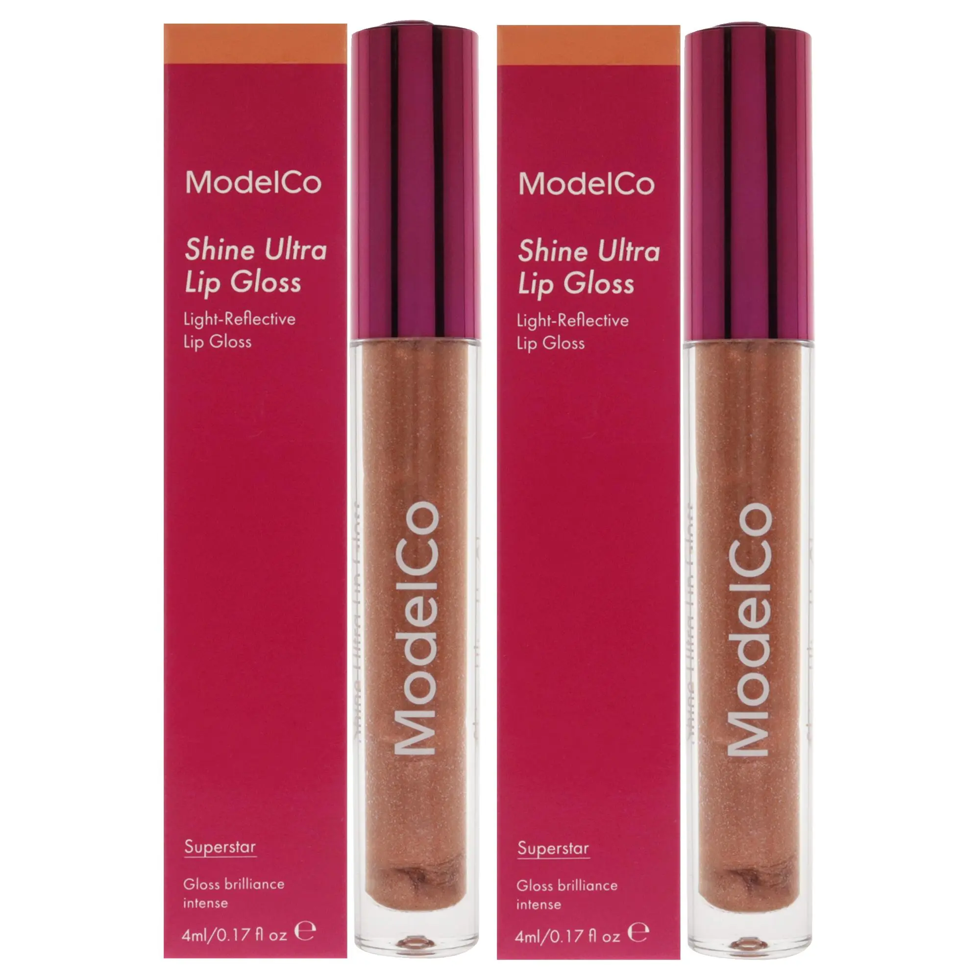 Women's Feminine Compact Lip Gloss - Superstar by ModelCo, Adds Shine, 0.17 fl oz, Pack of 2
