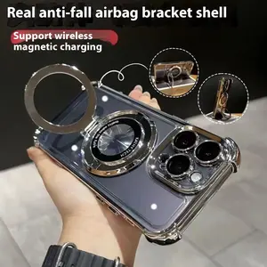 Cool Gadgets All-in-One Protection for IP17/16/15/14/13/12 Pro Max Case Magnetic Stand Case with Air Cushion Corners Crystal Clear Full Body Cover Shockproof Cellphone Casing
