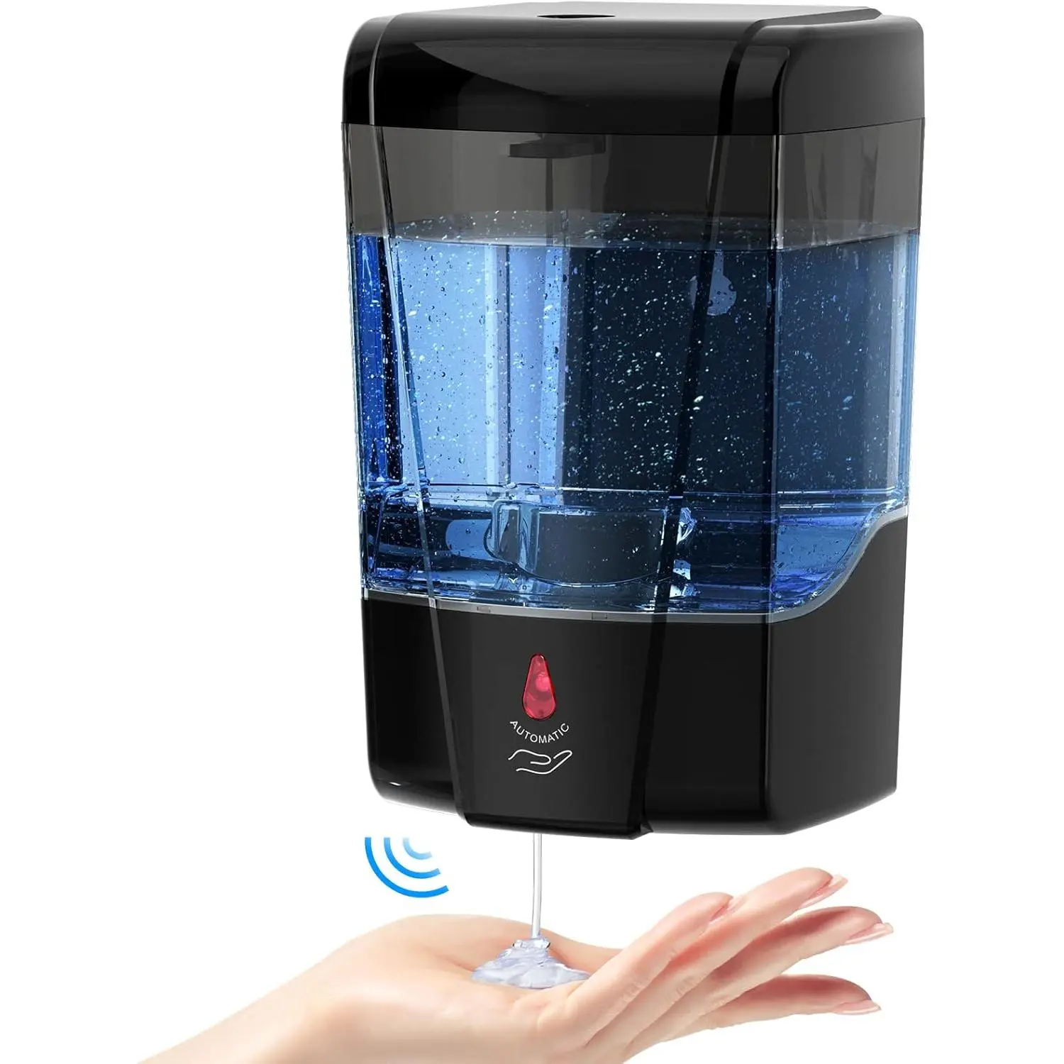 Automatic Soap Dispenser Manual Soap Dispenser Wall-mounted 600m /21 Liquid Ounces, Non-contact Electric Sensor Pump Battery Powered Suitable for Office Home Kitchen Bathroom Hotel Restaurant Business