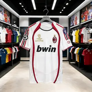 06 07 Away Retro Soccer Jersey KAKA 22# Fan Edition Short Sleeve Jersey White Red
