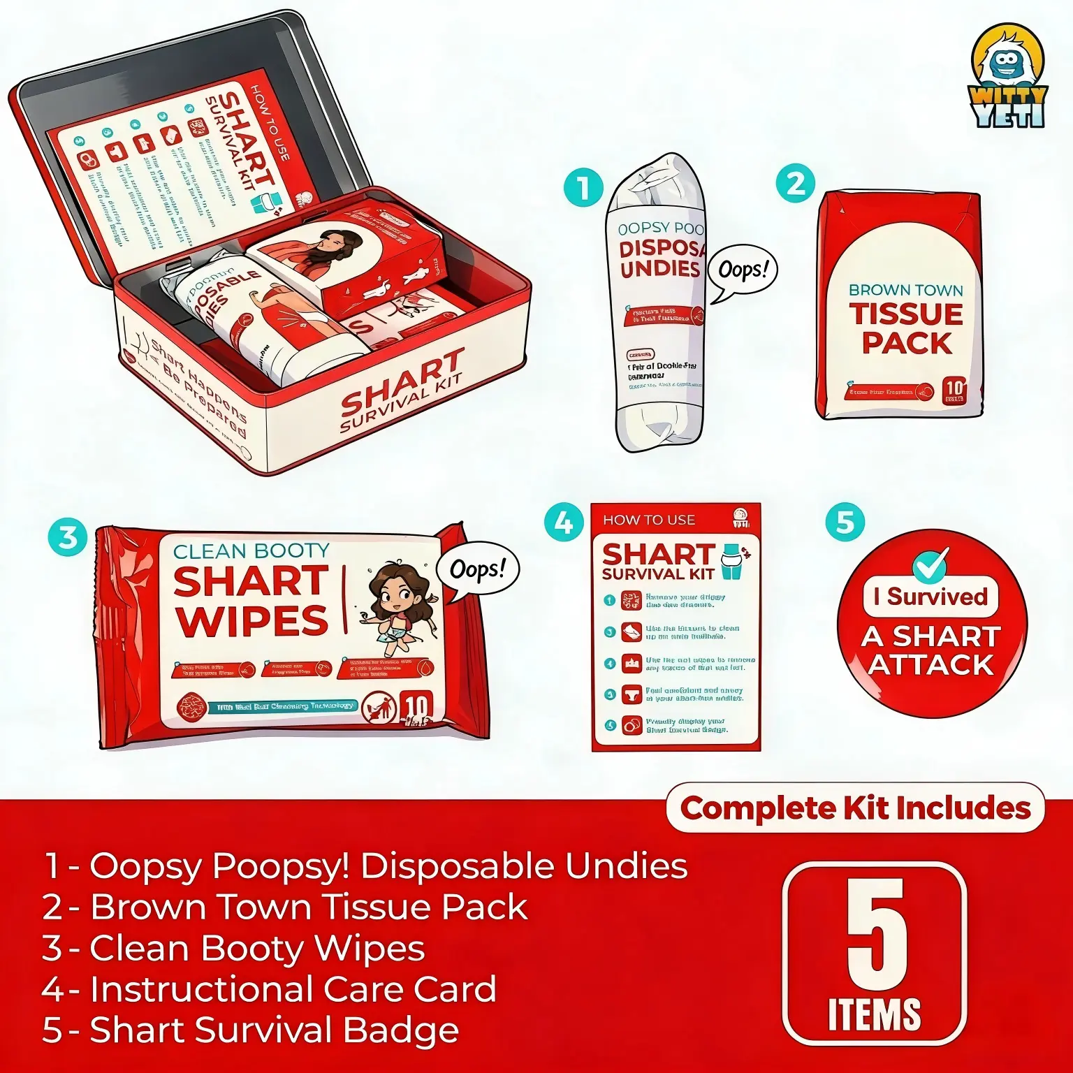Shart Kit - Be Prepared for Any Fartastrophe with Shart Happens Survival Kit - Essential for Unforeseen Moments