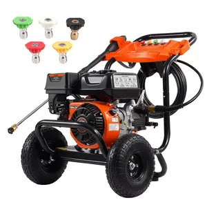 Gas Pressure Washer 3500 PSI 2.6 GPM with 5 Quick-Connect Nozzle Set for Cars Fences Driveways Patios Siding Exterior Cleaning and Gutters Heavy Duty Power Washer for Home Improvement and Auto Maintenance