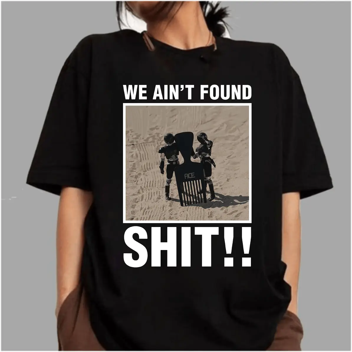 Women's Universal Cotton Hoodie - "We Ain't Found Shit" Spaceballs Mel Brooks Sci-Fi Parody, Casual Round Neck Short Sleeve Tops Clothes, Gift for Movie Lovers, Unisex, Shortsleeve, Graphic