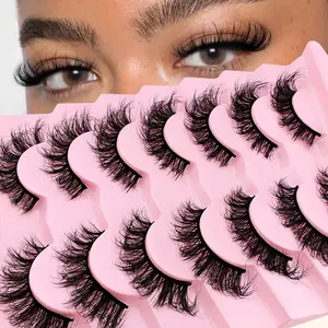 7 Pairs Natural False Eyelashes, Fluffy Cat Eye Look, Realistic Appearance, Perfect for Everyday Use, Enhance Your Eyes Naturally, Makeup, Cosmetic, Daily, Flawless
