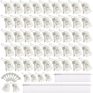 50Pcs Silver Key Bottle Opener with Gift Tags,  50 organza gift bags, Vintage Style Party Favors, Wedding Souvenirs for Guests, Bridal Shower & Birthday Party Decor tiktokshopspringglowup