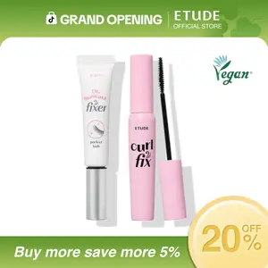 [ETUDE Official] Curl Fix Mascara & Dr. Mascara Fixer Set | 24H Smudge Proof Lashes | Volumizing & Lengthening | Waterproof & Clump-Free