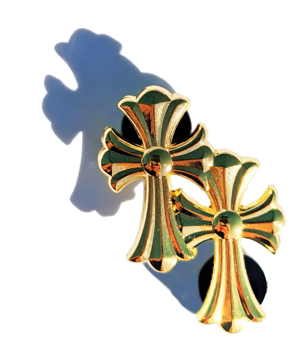 Gold Cross Pin for Caps Clothing Enamel Badge double crosses Pin For Caps And Clothing Enamel Badge Religious Christian Catholic faith