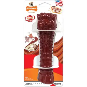 Power Chew Basted Blast Dual Flavored Dog Chew Toys for Aggressive Chewers - Durable Dog Bones with 2 Layers of Flavor - Bacon and Steak Flavor, X-Large/Souper (1 Count)