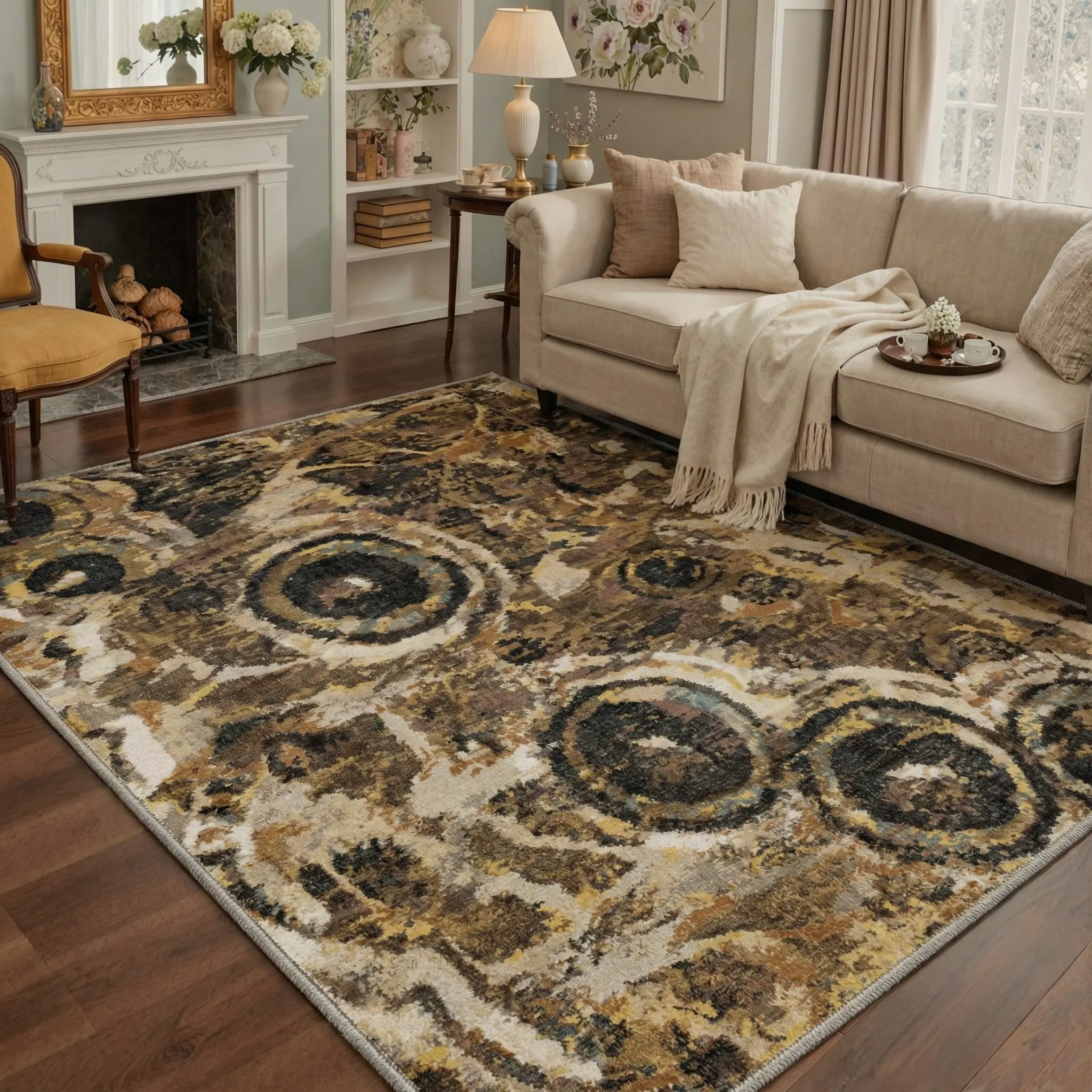 【Deals For You Days】BEIMO Floor Rug – Soft, Non-Slip, Pet Friendly, Machine Washable Home Carpet, Ideal Area Rug for Living Room, Bedroom, Kitchen ,ARC2101-MARBLE