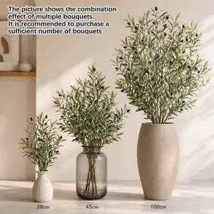 Realistic Olive Branches 2/3/5 Pieces, 28cm-100cm Height Artificial Decorative Twigs, Ideal for Floral Arrangements & Home Decoration