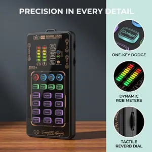 X55 Pro Professional Sound Card Portable Mixer for Live Stream Gaming Singing