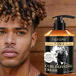 Men's Advanced Curl Cream Balm 280ML, 7-In-1 Argan Oil Styling Lotion, Unisex, Braids/curls, Color Protection, Heat Resistant, Nourishing