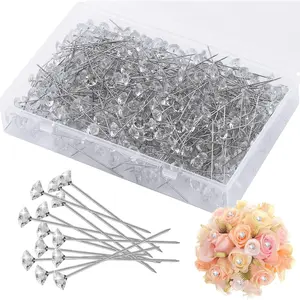 400 count  Boutonniere Pins, 2 Inch Flower Pins Straight Pins  Rhinestones  Corsage for Bouquets, Boutonniere Pins for Flower Bouquets for Wedding  Decoration
