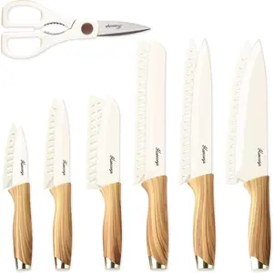 13-Piece Kitchen Knives Set Nonstick Ceramic Anti-Rust Coating Blade Guards Holiday Gifts Camping Essentials