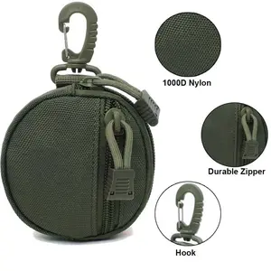 Nylon Mini Storage Bag, Travel Storage, Tactical Zipper Pouch, Daily Gear Organizer, Coin Purse, Keychain Holder, Wireless Earphone Stand, Durable Military Style Bag