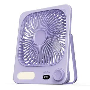 WHATOOK USB Large Desktop Fan: 10,000mAh ultra-quiet design, featuring 100-speed settings, a battery offering up to 24 hours of runtime, USB-C fast charging, an LED display and a child safety guard