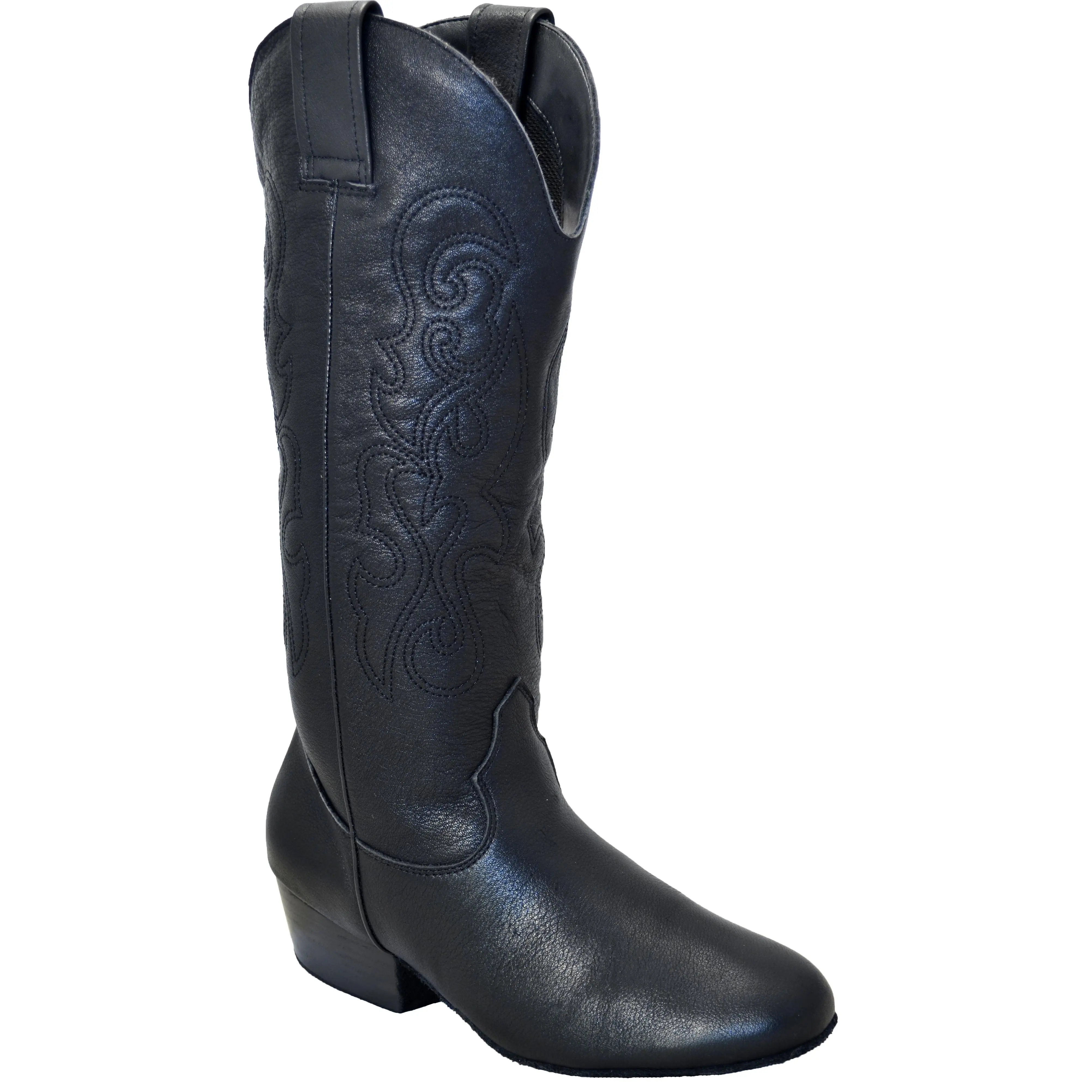 Ultimate - Women's Country Dance Boot - Black Leather - Low - Zipper