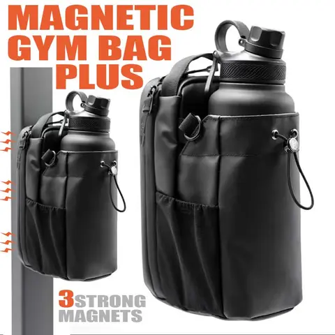 Portable Unisex Adult Magnetic Gym Bag - Compact Yoga & Sports Organizer with Lockable SBS Zippers, Quick Phone Access, Side Step Pockets, Gym-to-Work 1-Bag Solution, Travel-Friendly (No Water Bottle Included), Gym Bags