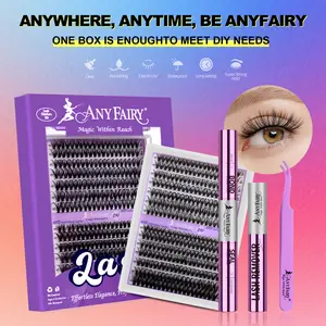 Lash Clusters kit DIY Lash Extension kit 280pcs 10-18mm Wispy Individual Lashes kit with Lash Bond and Seal, Lash Tweezers for Self Use,Beginner-Friendly(sylph 30D-40D-KIT)