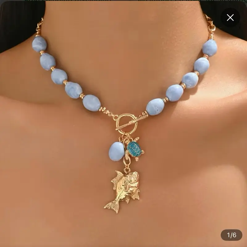 Aqua fish necklace Aqua fish necklace