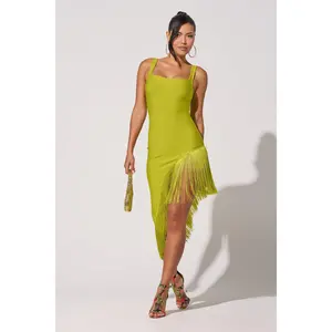 ON THE DANCEFLOOR FRINGE MIDI DRESS