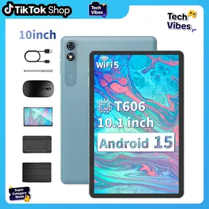【Techvibes】Relndoo Android 14 Tablet 10.1 inch with 16(8+8)GB+128GB, Face Unlock, Set with Keyboard, Mouse, Case, Stylus, Supporting Multitasking