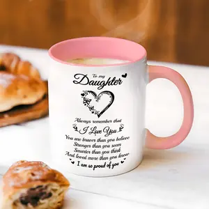 11-ounce Ceramic Coffee Mug Daughter from Mom and Dad- Birthday, Mother's Day,, and Graduation- Durable, Insulated, Comfortable Handle Stylish Coffee Mugs
