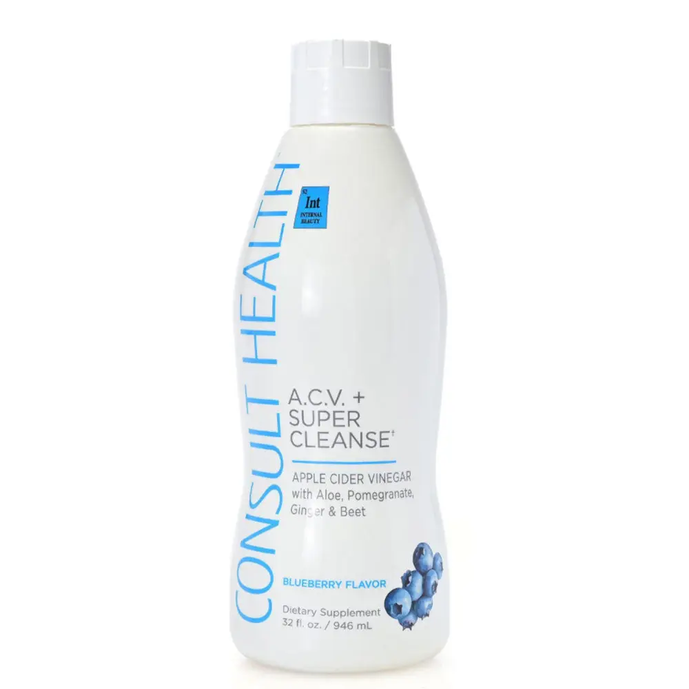 Consult Beaute ACV + Super Cleanse, Apple Cider Vinegar Detox, 32oz – Supports Gut Health & Digestion Healthcare Dietary