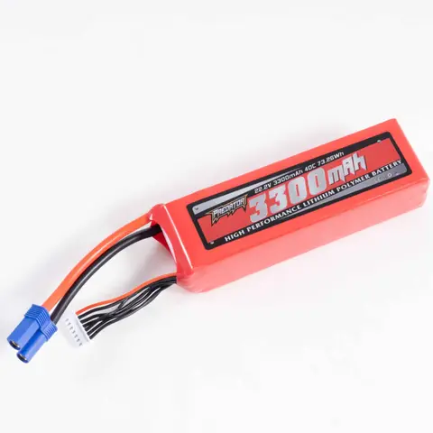 FMS Hobby RC Aircraft LiPo Battery - 22.2V 3300mAh 40C EC5 Plug Electric Toy Accessory - Compatible with F3A/P-51D & Selected RC Jets