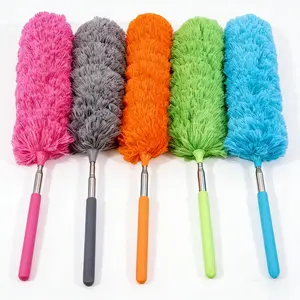 Microfiber Duster with Telescopic Handle, Multifunctional Retractable & Bendable Duster, Household Cleaning Tool for High Ceilings,Fan,Furniture,Cars  , Extendable Microfiber Duster
